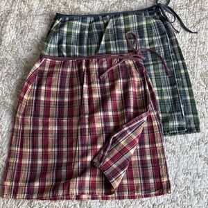 GAP Asymmetrical Plaid Skirt - Red and Green